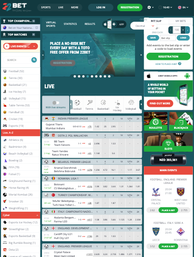 22bet Screenshot - Online Betting NZ